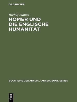cover image of Homer und die englische Humanität